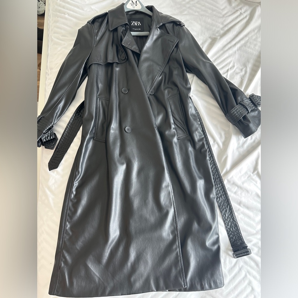 Zara leather trench coat